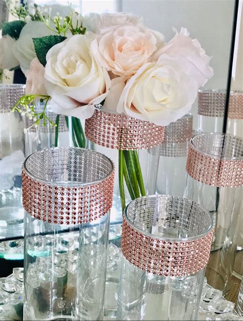 rose gold centerpieces